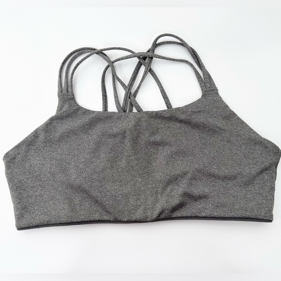 ATHLETA | Gray Hyper Focused Strappy Back Workout Sports Bra Sz. XL - Picture 2 of 4